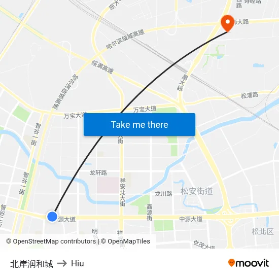 North Bank Runhe City to Hiu map