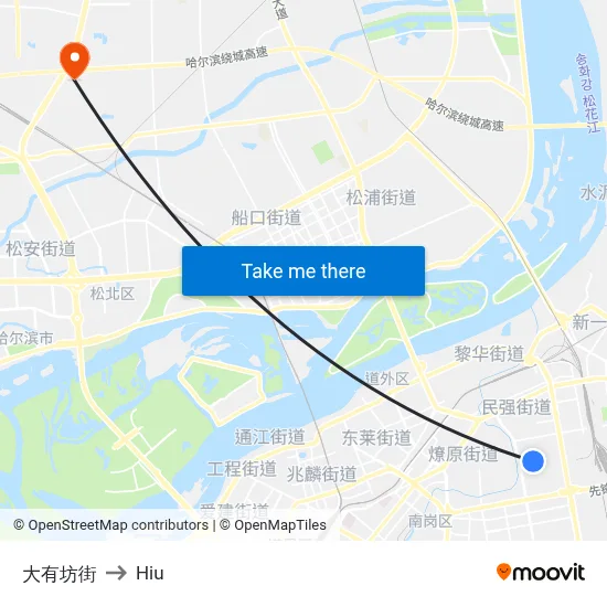 Dayoufang Street to Hiu map
