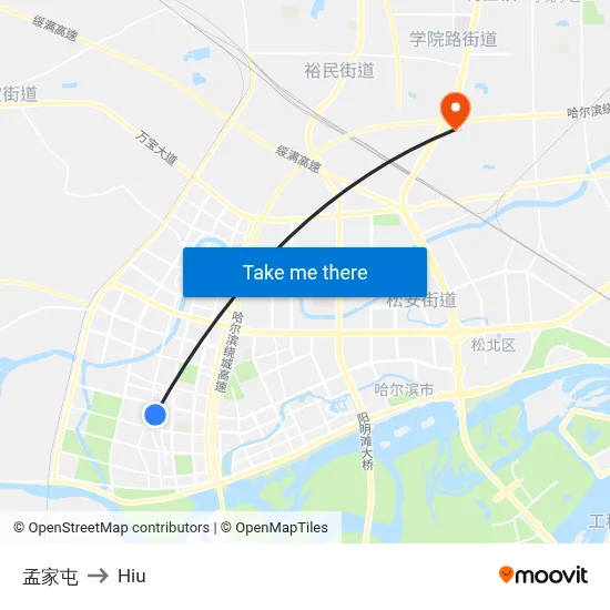 Meng Family Village to Hiu map