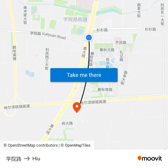 College Road to Hiu map