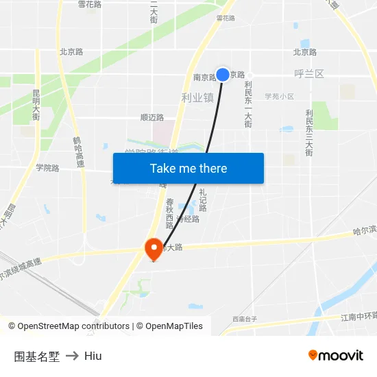 Weiji Mansions to Hiu map