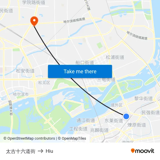 Taigu 16th Street to Hiu map