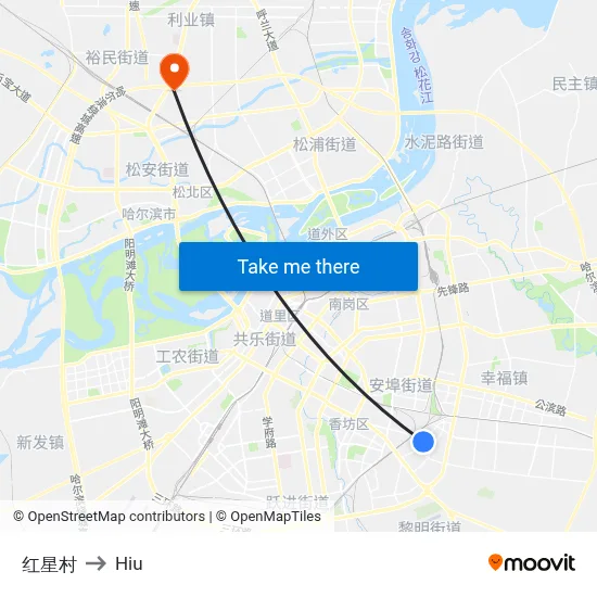 红星村 to Hiu map