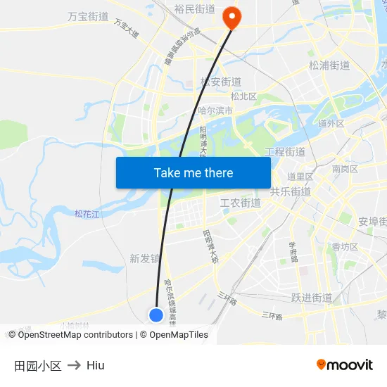 Tian Yuan Residential Complex to Hiu map