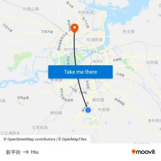 Xin Ping Street to Hiu map