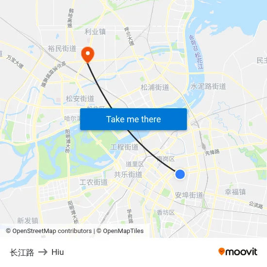 长江路 to Hiu map