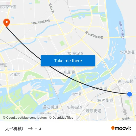 Taiping Machinery Factory to Hiu map