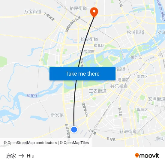 Kang House to Hiu map