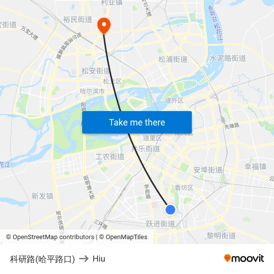 Research Road (Haping Road) to Hiu map