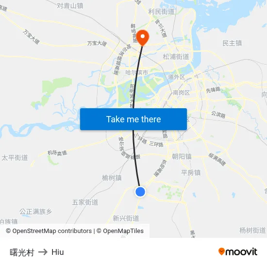 Dawn Village to Hiu map