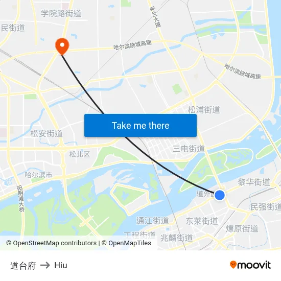 Daotaifu to Hiu map