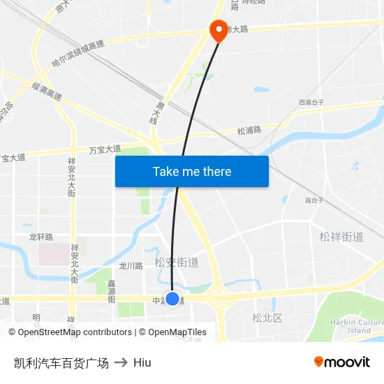 Kaili Auto Mall Plaza to Hiu map