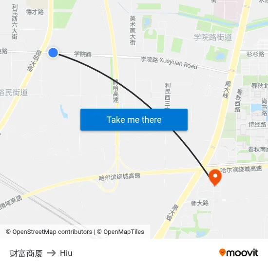 Fortune Shopping Mall to Hiu map