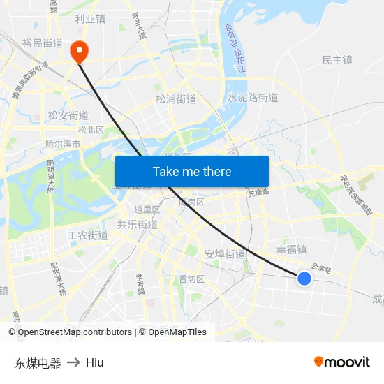 Dongmei Electronics to Hiu map