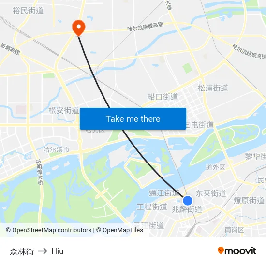 Forest Street to Hiu map