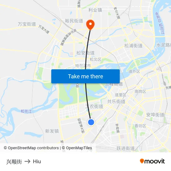 Xinshun Street to Hiu map