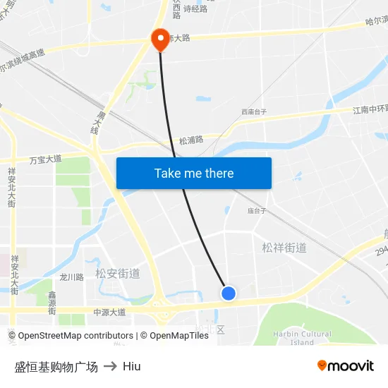 Shengheng Shopping Plaza to Hiu map