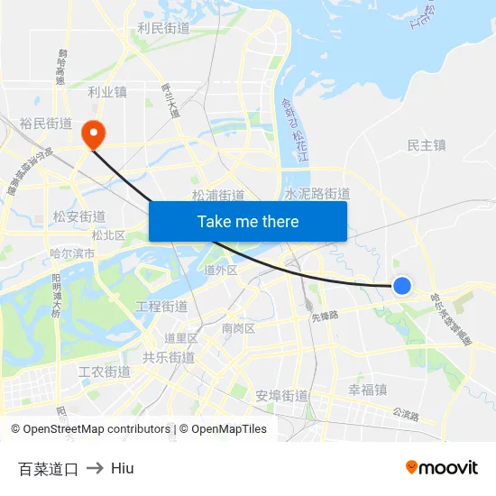 Baicai Crossing to Hiu map