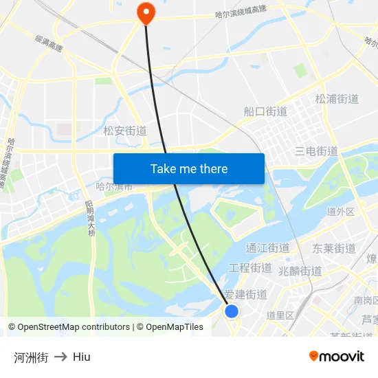 Hezhou Street to Hiu map