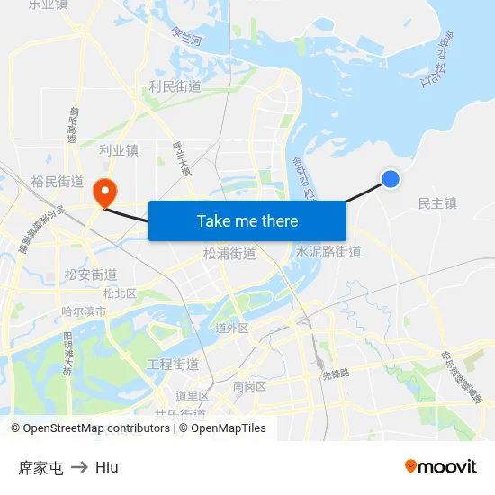 Xi Family Village to Hiu map