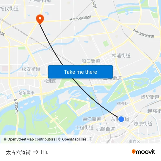 Taigu 6th Street to Hiu map