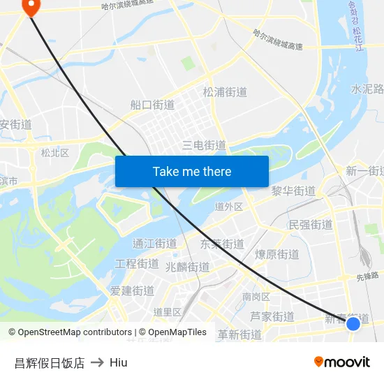 Changhui Holiday Hotel to Hiu map