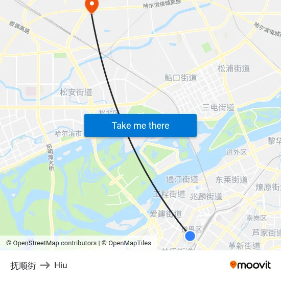抚顺街 to Hiu map