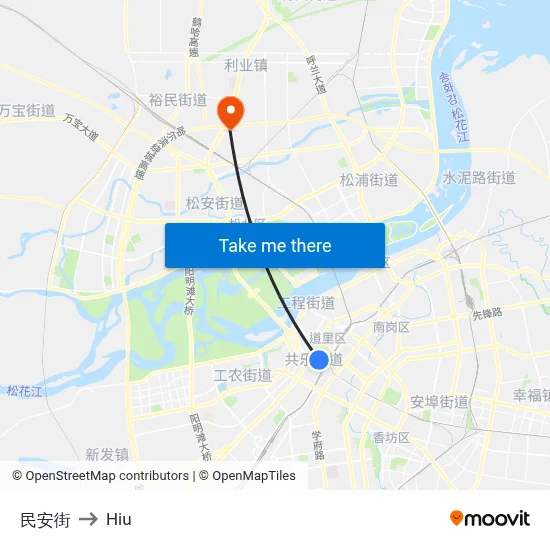 Min'an Street to Hiu map