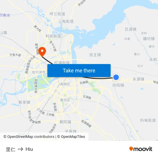Li Ren to Hiu map