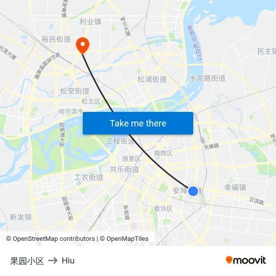果园小区 to Hiu map