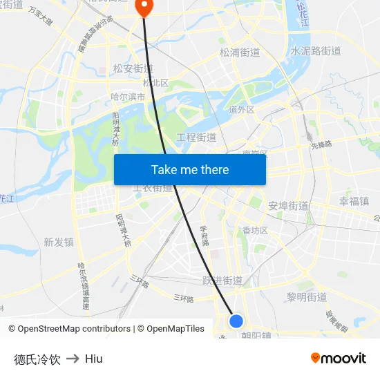 De's Ice Cream to Hiu map