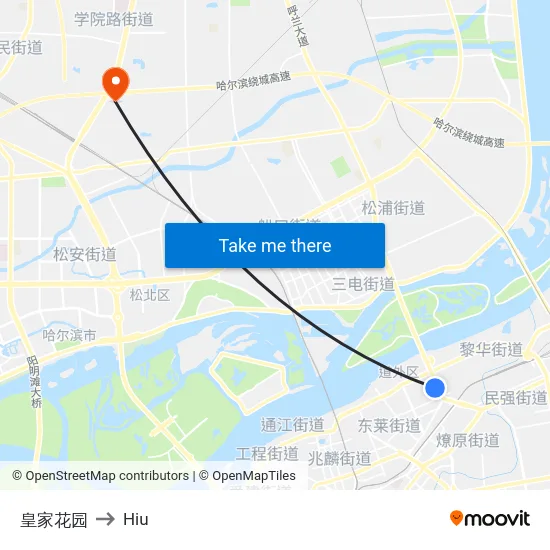 皇家花园 to Hiu map