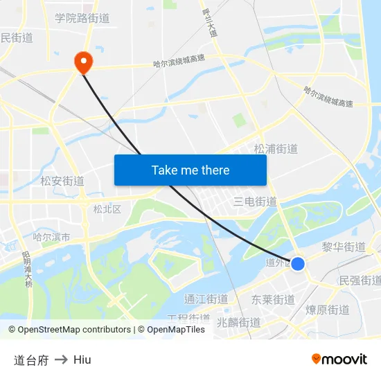 Daotaifu to Hiu map