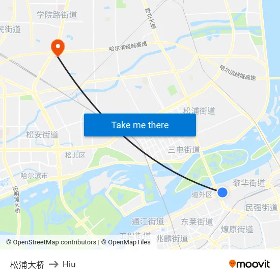 Songpu Bridge to Hiu map