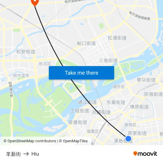 Gexin Street to Hiu map