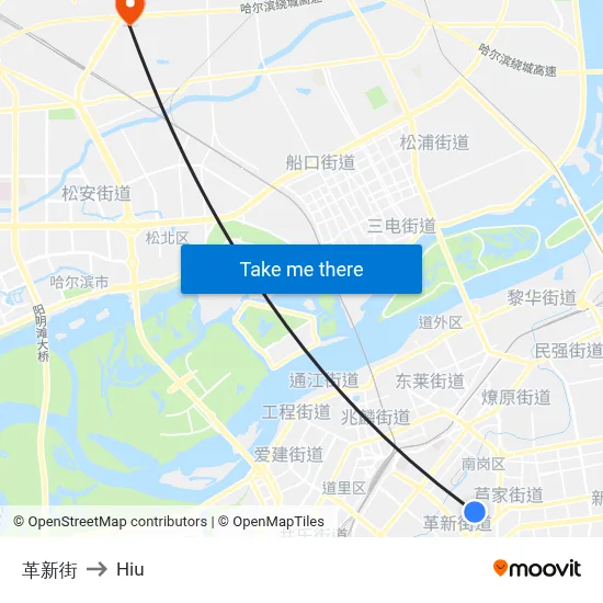 Gexin Street to Hiu map