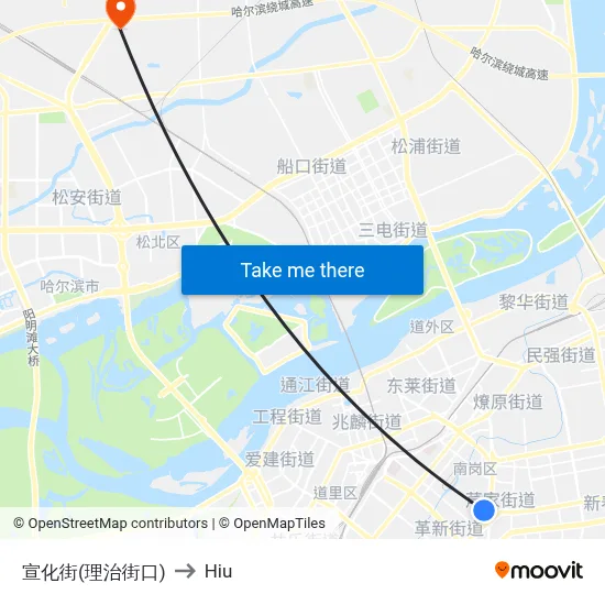 Xuanhua Street (Lizhi Intersection) to Hiu map