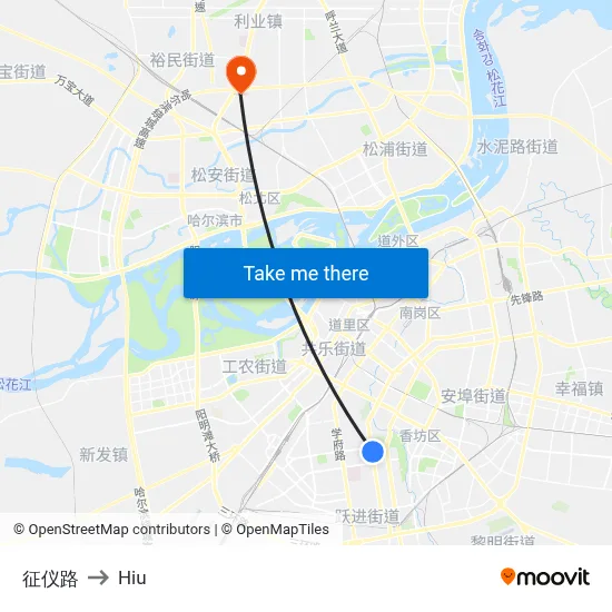 Zhengyi Road to Hiu map