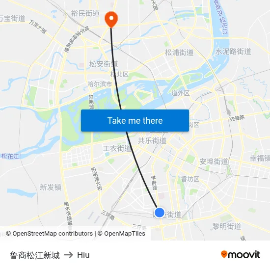 Lushang Songjiang New City to Hiu map