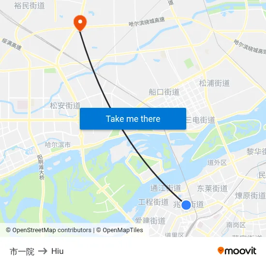 City First Hospital to Hiu map