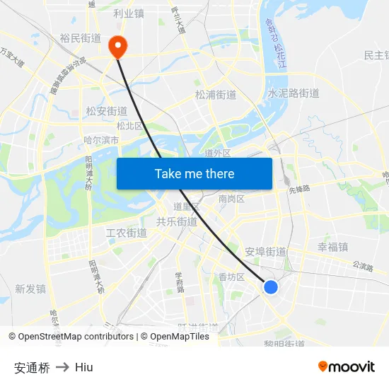 Antong Bridge to Hiu map