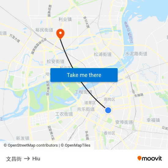 Wenchang Street to Hiu map