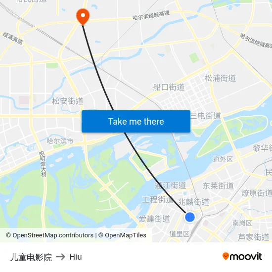 Children's Cinema to Hiu map