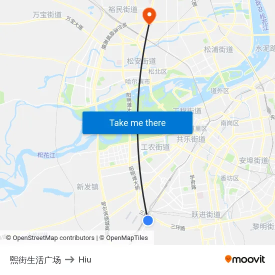 Xi Street Life Plaza to Hiu map