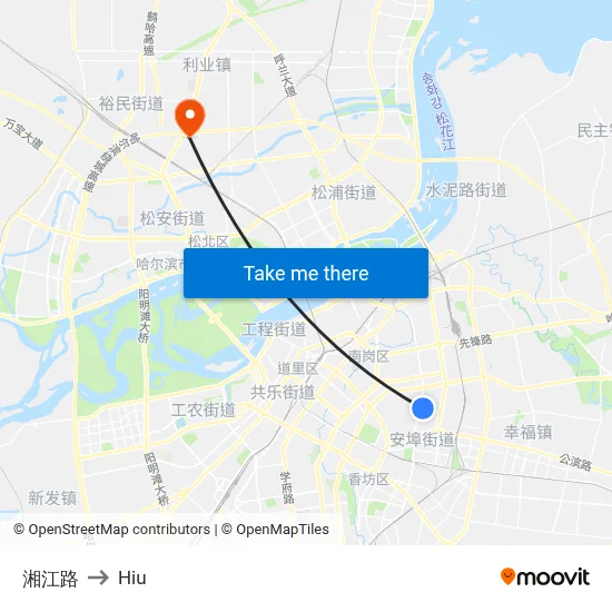 Xiangjiang Road to Hiu map