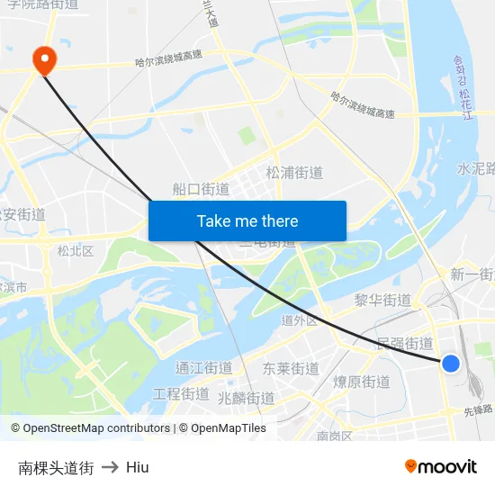 Nanketou Street to Hiu map