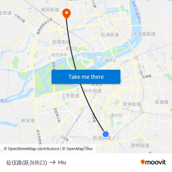Zhengyi Road (Yuexing Street) to Hiu map