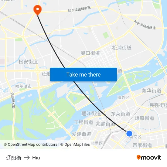 Liaoyang Street to Hiu map