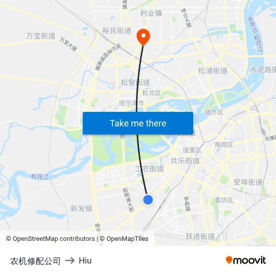 Agricultural Machinery Repair Company to Hiu map