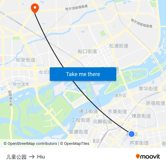 儿童公园 to Hiu map